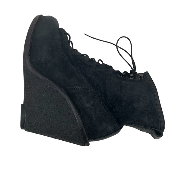 rag & bone Black Suede Lace Up Wedge Boots Size 38 Women’s - Picture 3 of 13